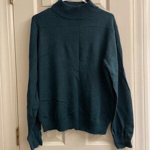 Vintage Westbound Green 100% Cashmere Turtleneck Sweater
